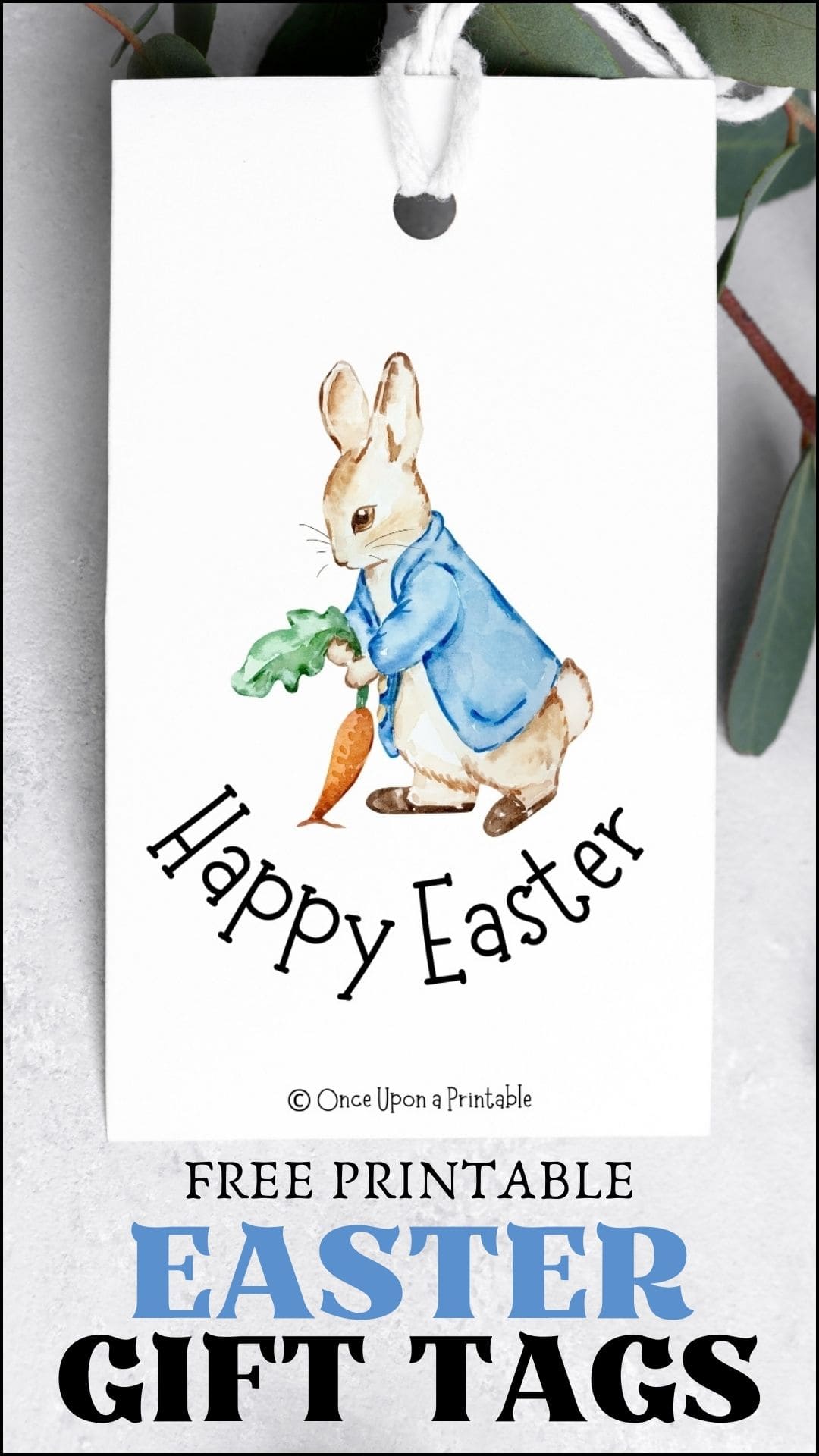 Easter gift tags with Peter rabbit illustrations. 