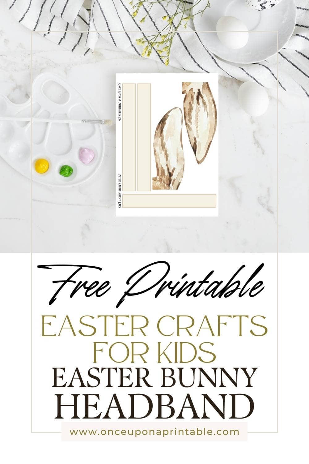 Free Printable Easter Crafts for kids, Easter bunny headband.