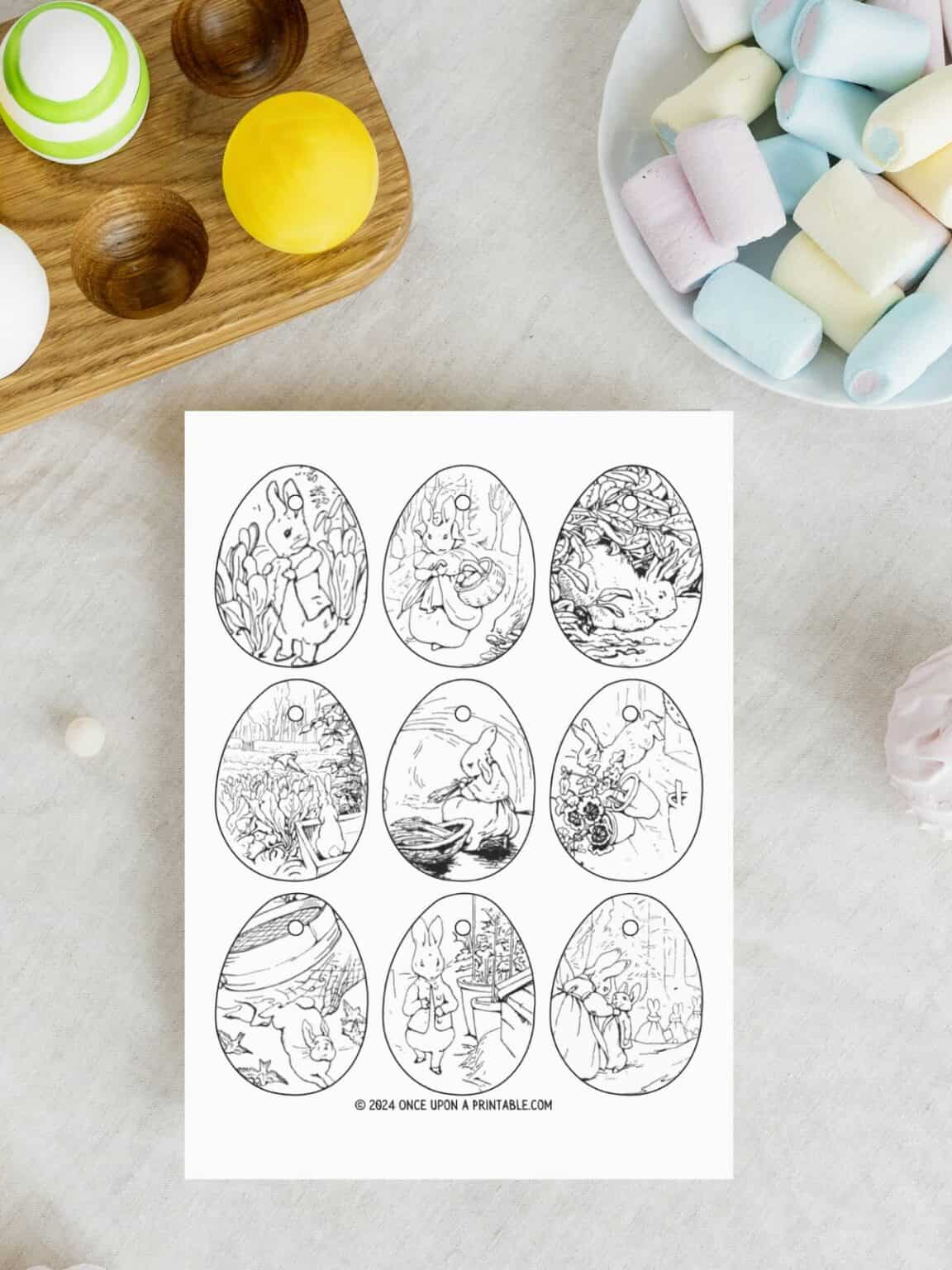 Peter Rabbit Easter Coloring Free Peter Rabbit Easter Egg Coloring Ornaments - Once Upon a Printable