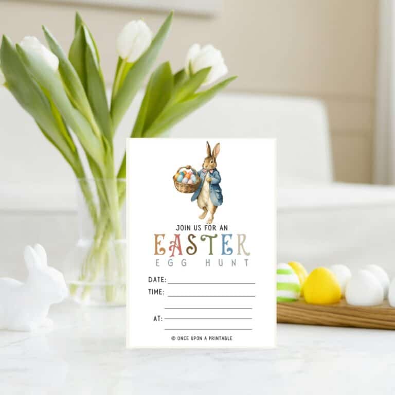 Peter Rabbit Easter Egg Hunt Invitations (Free Printables)