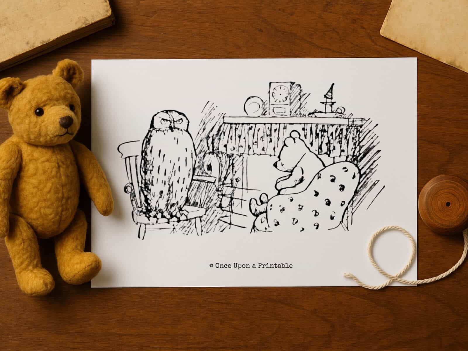Winnie and Owl coloring page.