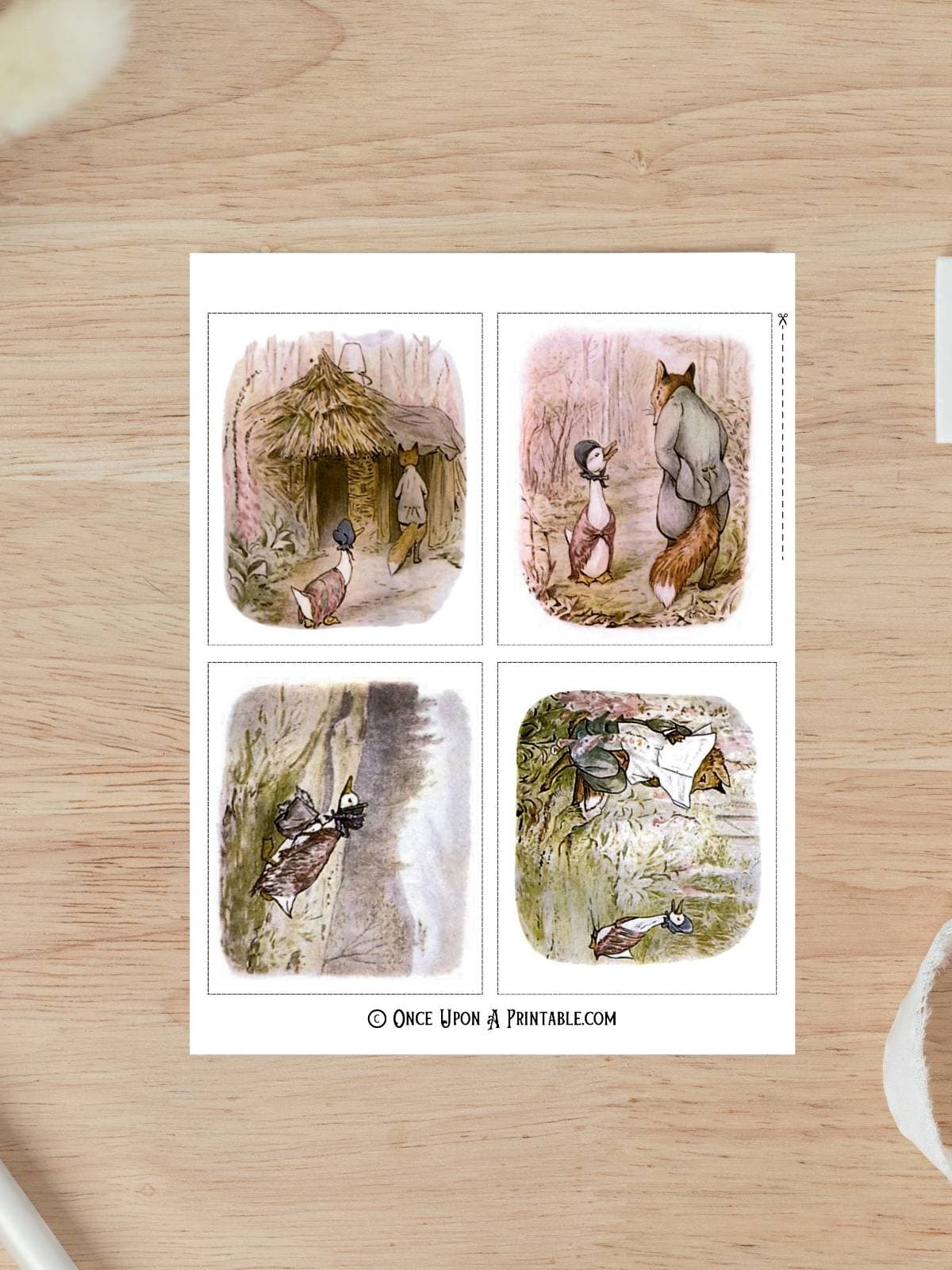 Original Jemima Puddle-duck illustrations by Beatrix Potter.