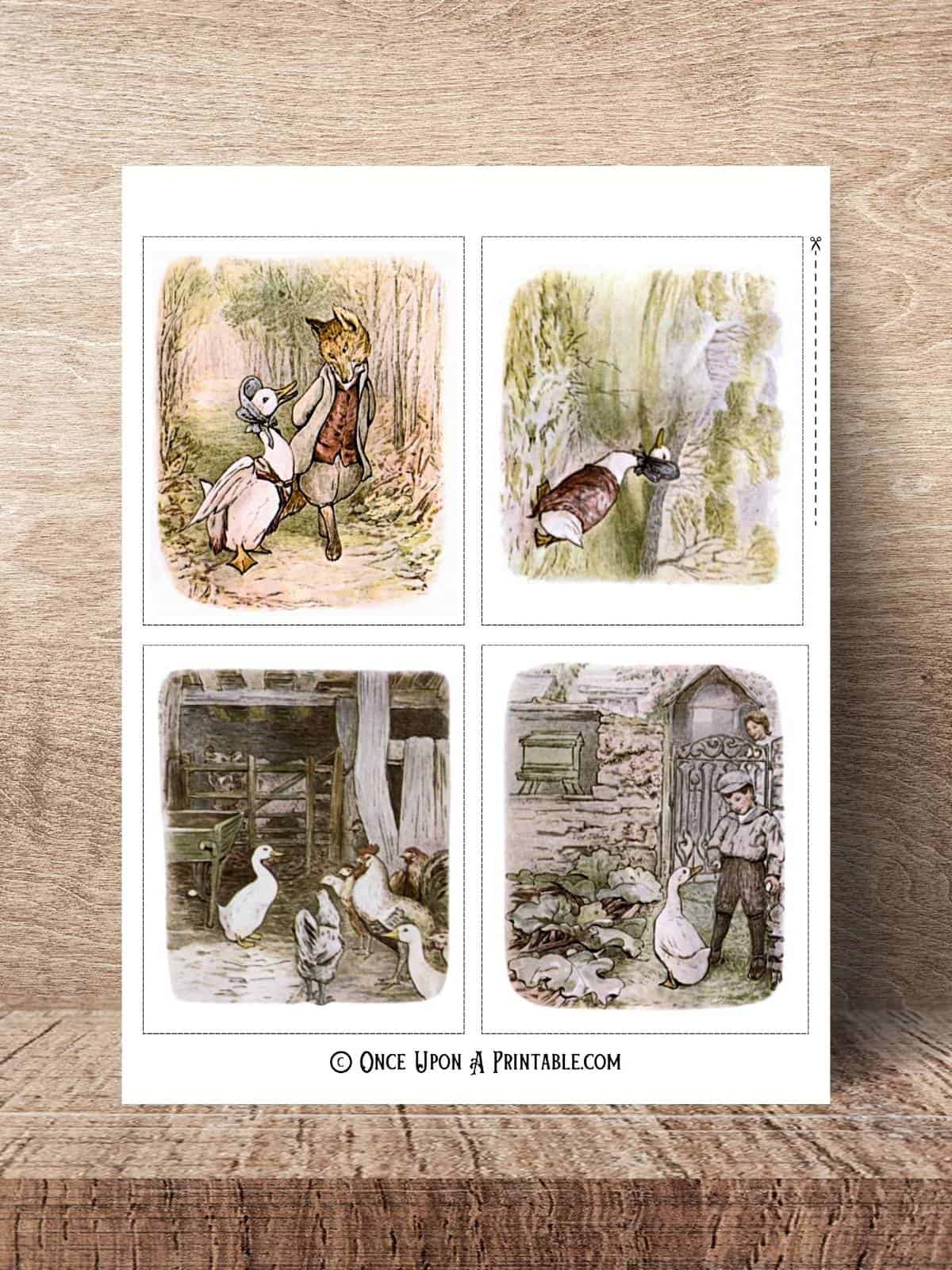Original Jemima Puddle-duck illustrations by Beatrix Potter.