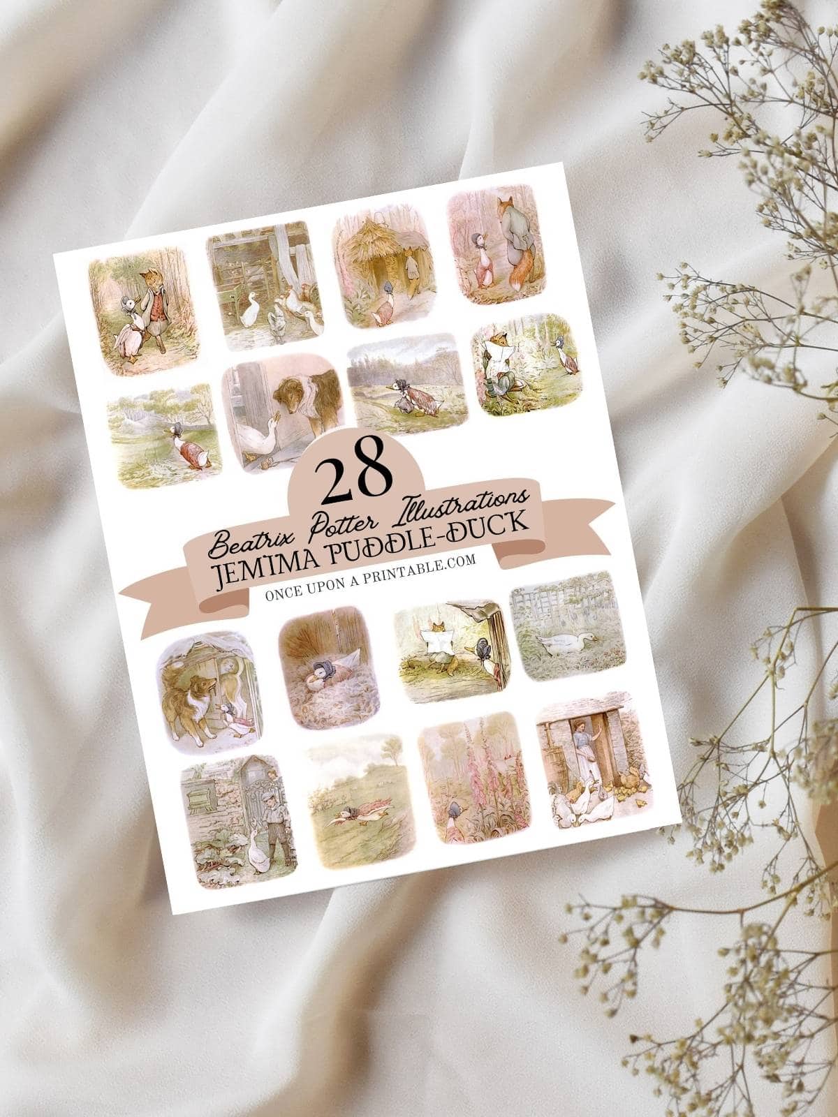 Original Jemima Puddle-duck illustrations by Beatrix Potter.