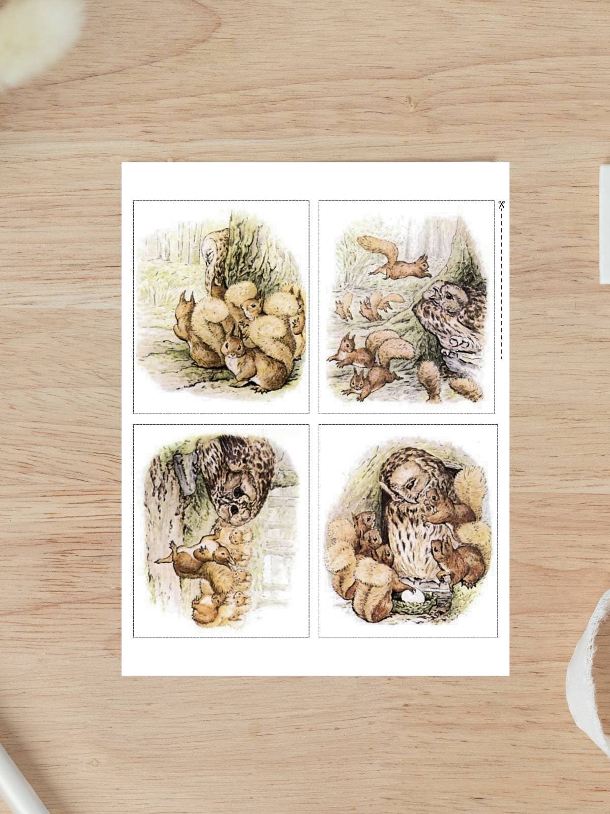 Squirrel Nutkin by Beatrix Potter illustrations from the Tale of Squirrel Nutkin.