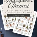 Nutcracker inspired illustrated christmas tree ornament printables.