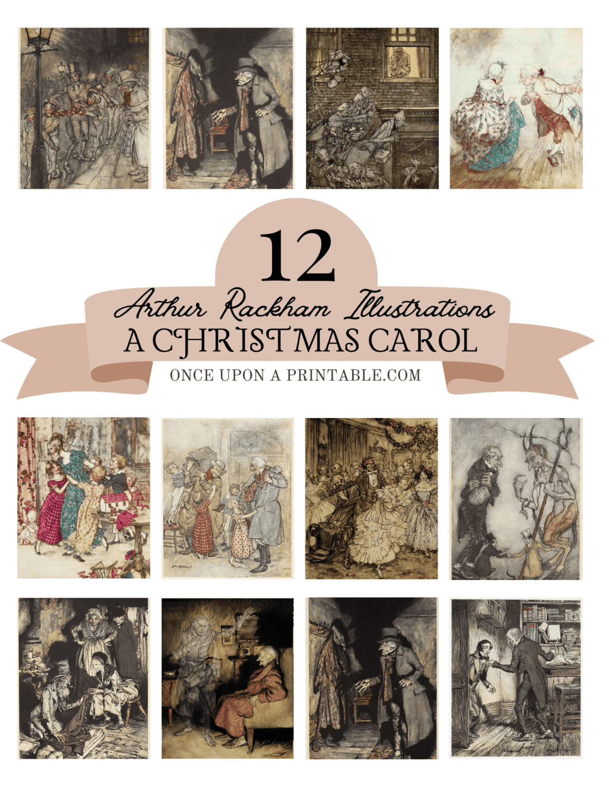 A Christmas Carol: Arthur Rackham Illustrations - Once Upon a Printable