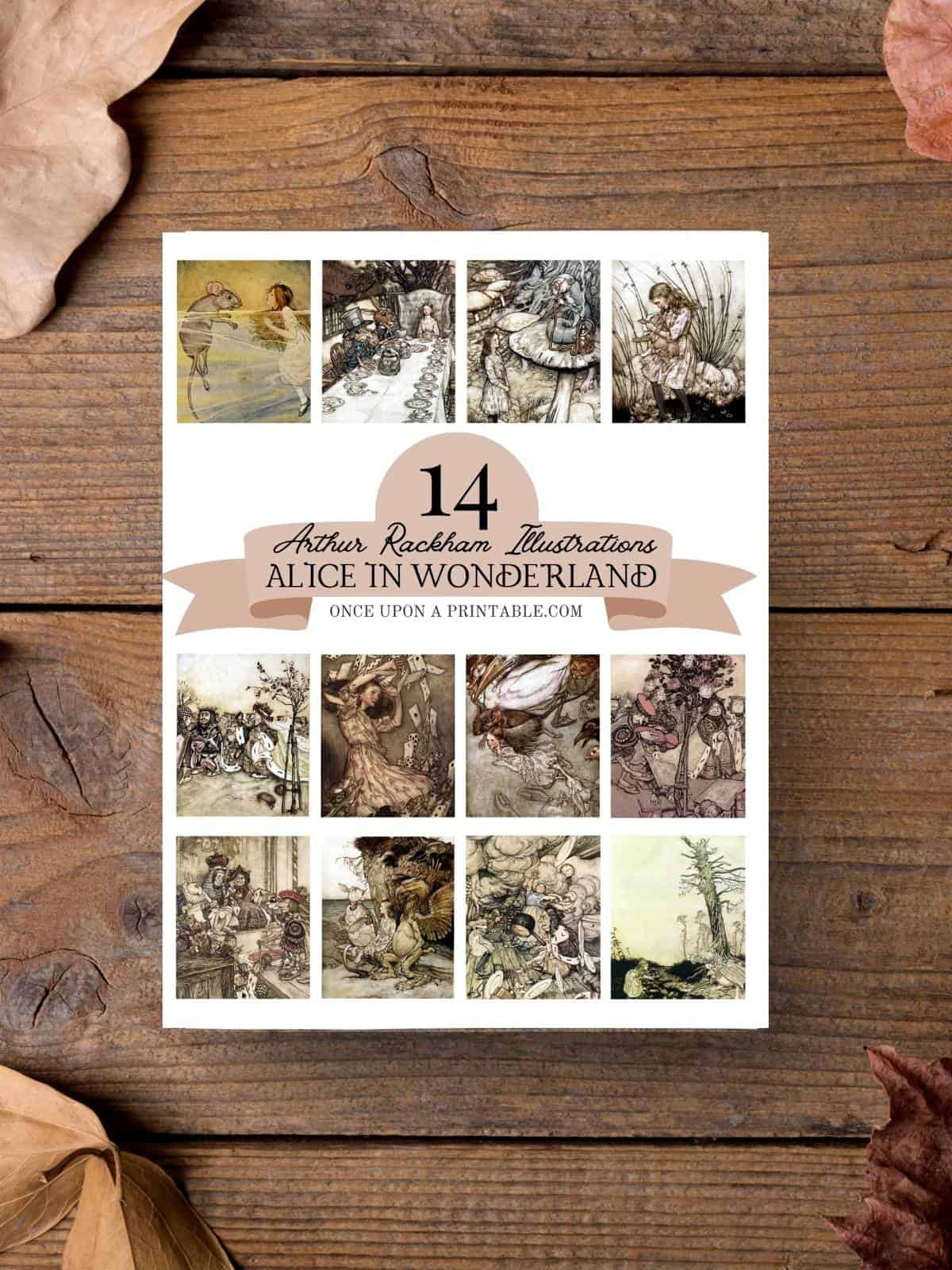 Alice in Wonderland illustrations by Arthur Rackham.