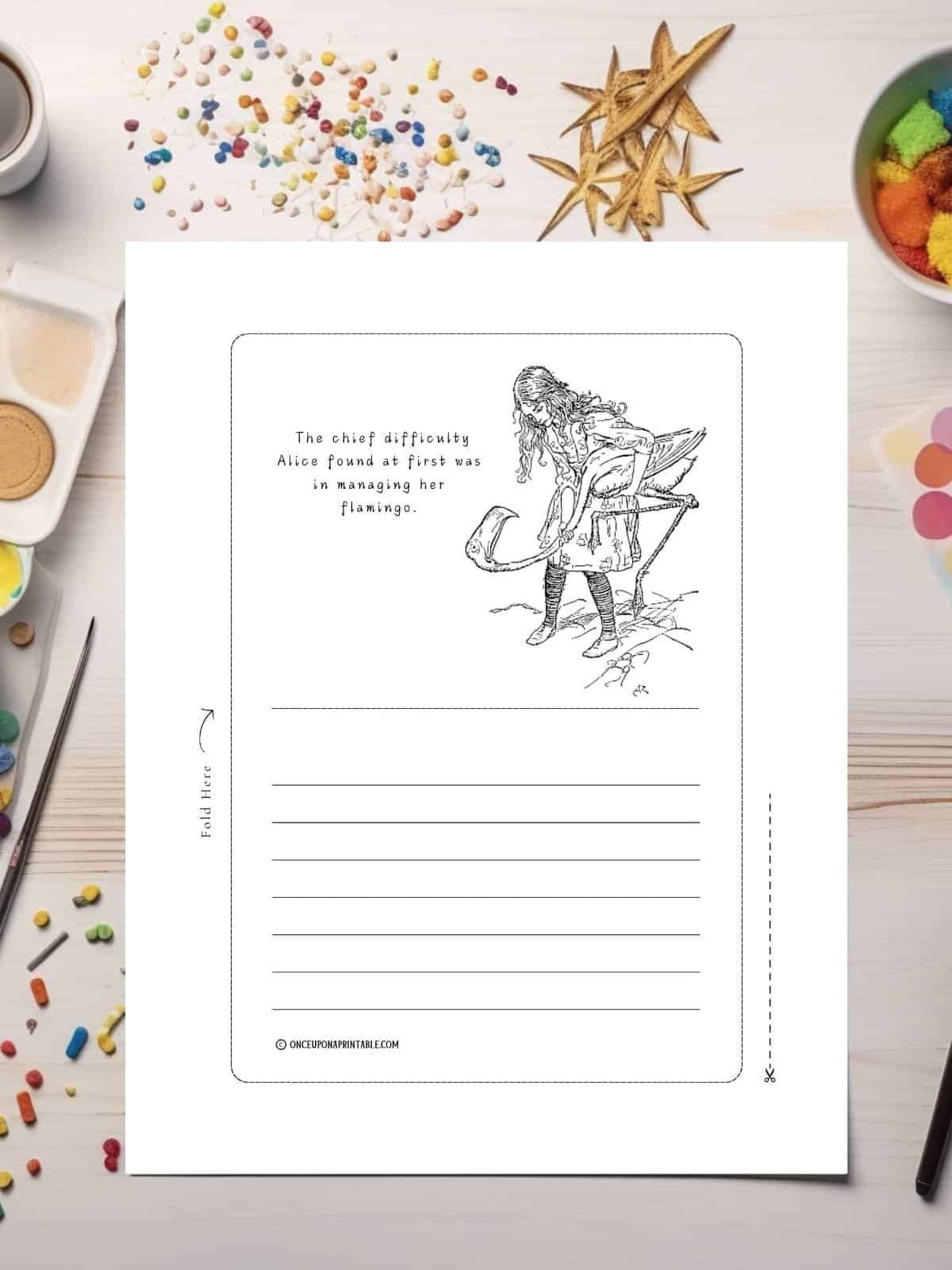 Stationary with Alice's Adventures in Wonderland illustrations by Arthur Rackham.