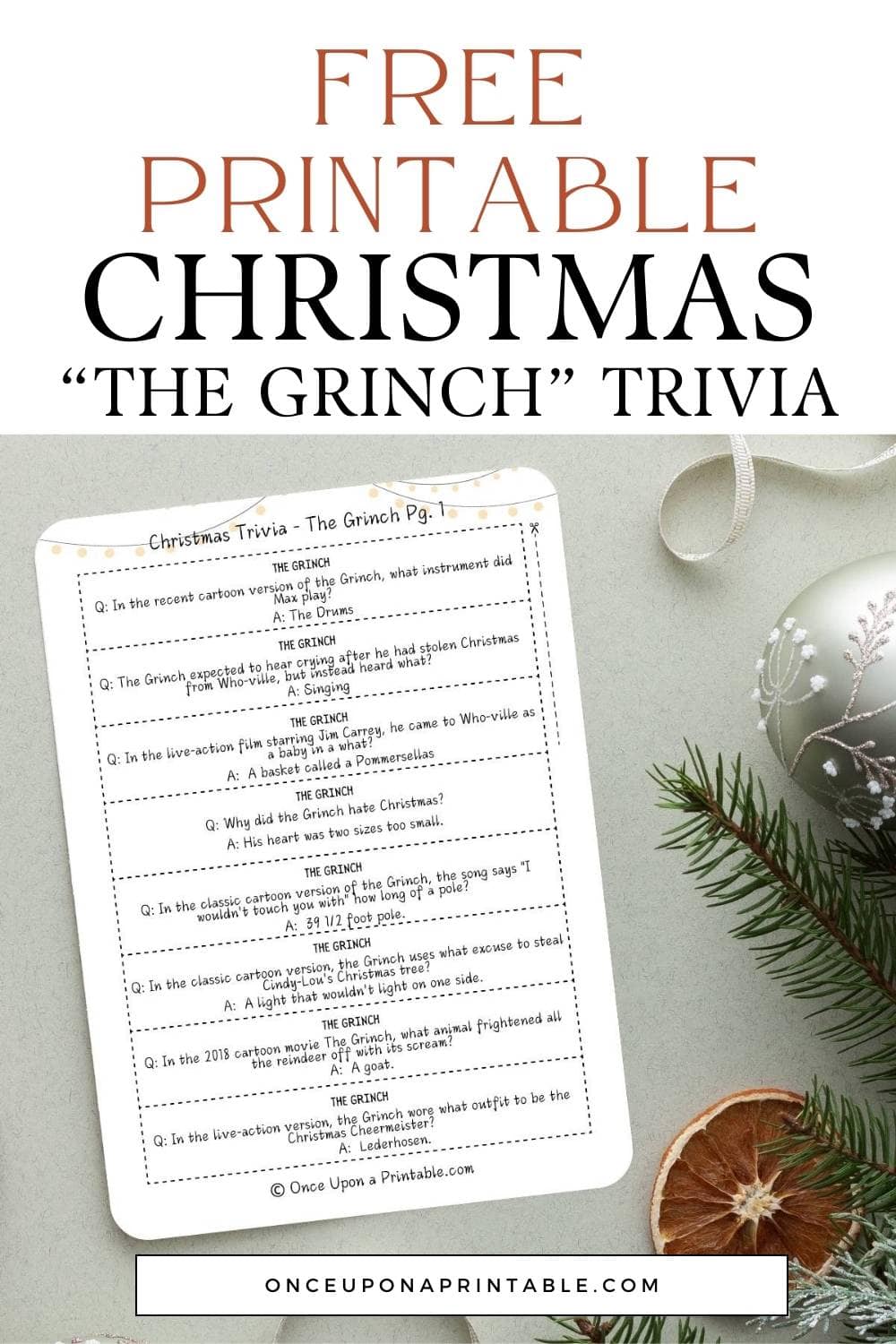 96 Christmas Trivia Questions and Answers (Free to Print) Once Upon A