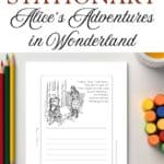 Stationary with Alice's Adventures in Wonderland illustrations by Arthur Rackham.