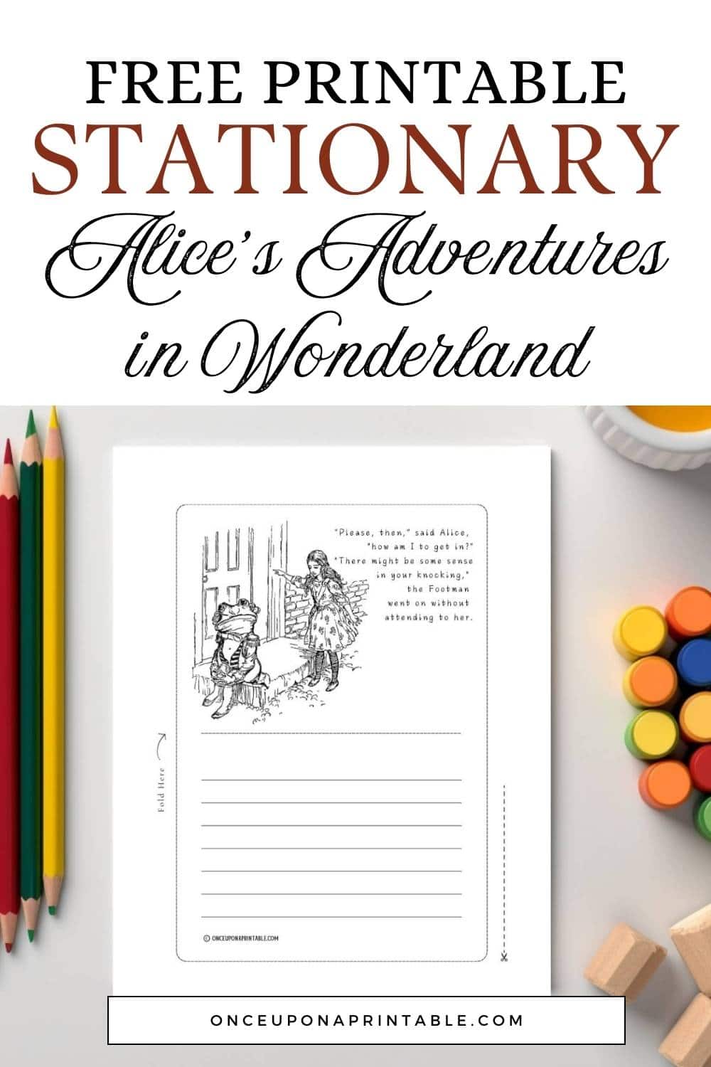 Stationary with Alice's Adventures in Wonderland illustrations by Arthur Rackham.