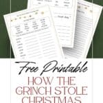 How the Grinch stole Christmas printables.