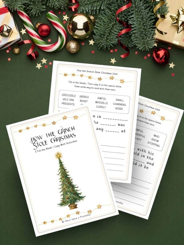 Free How the Grinch Stole Christmas Copywork Printables - Once Upon A ...