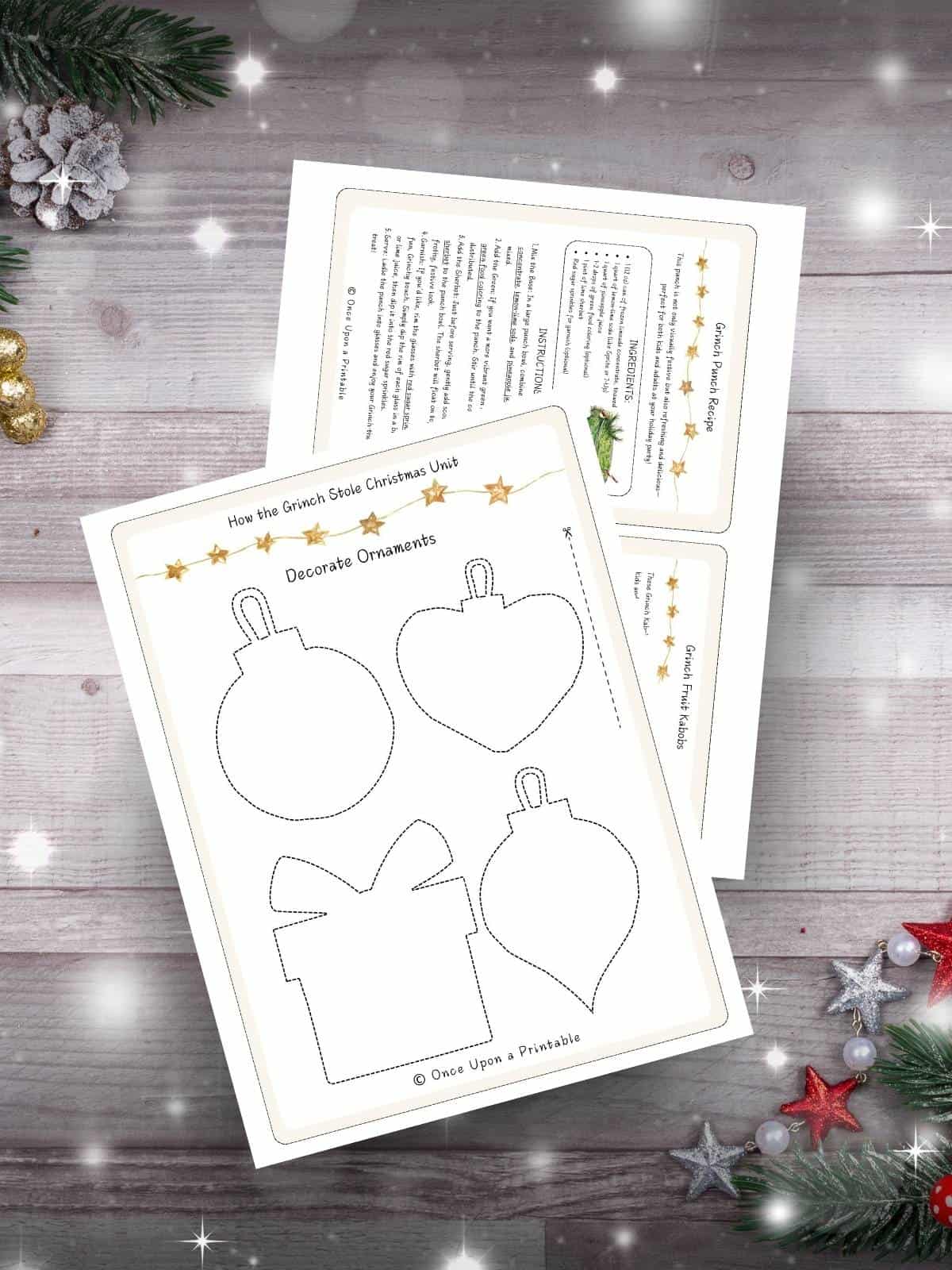 How the grinch stole christmas unit study activity, craft project and themed recipes.