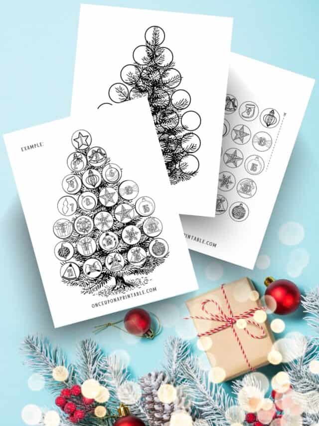 Christmas Tree Countdown Coloring Page Free Printable - Once Upon a ...