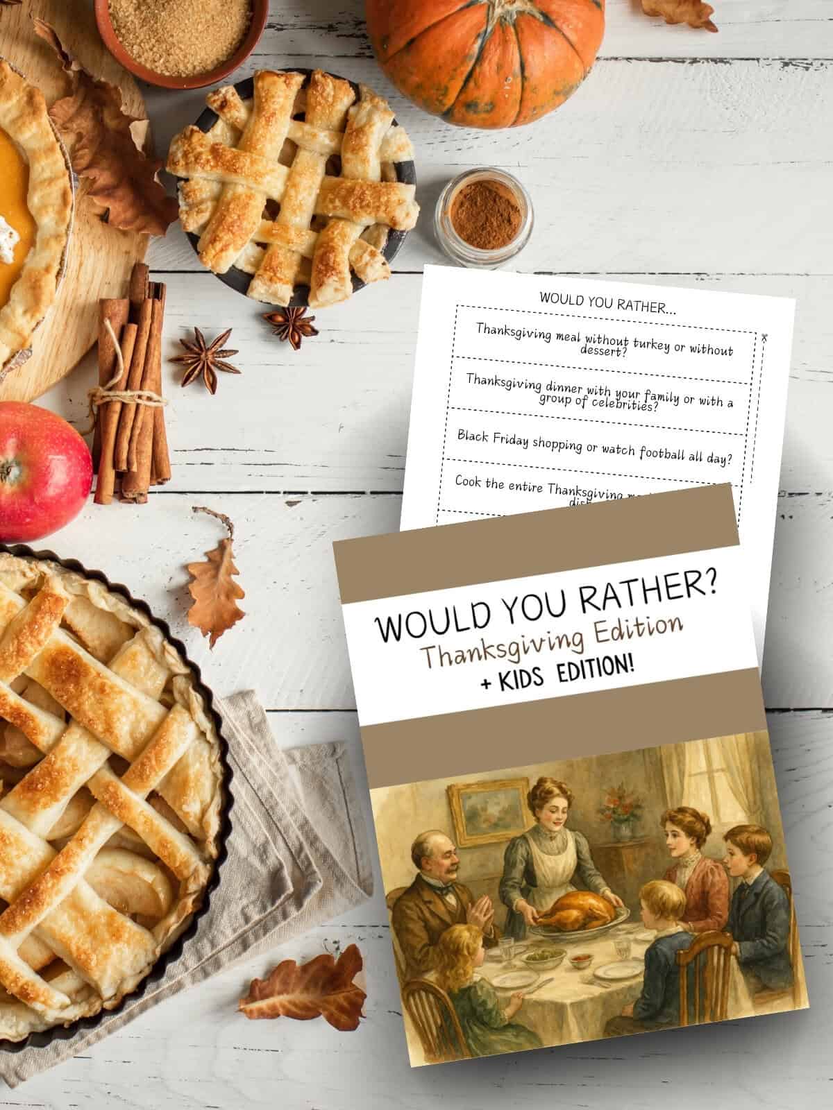 Thanksgiving would you rather printable game questions for family fun.
