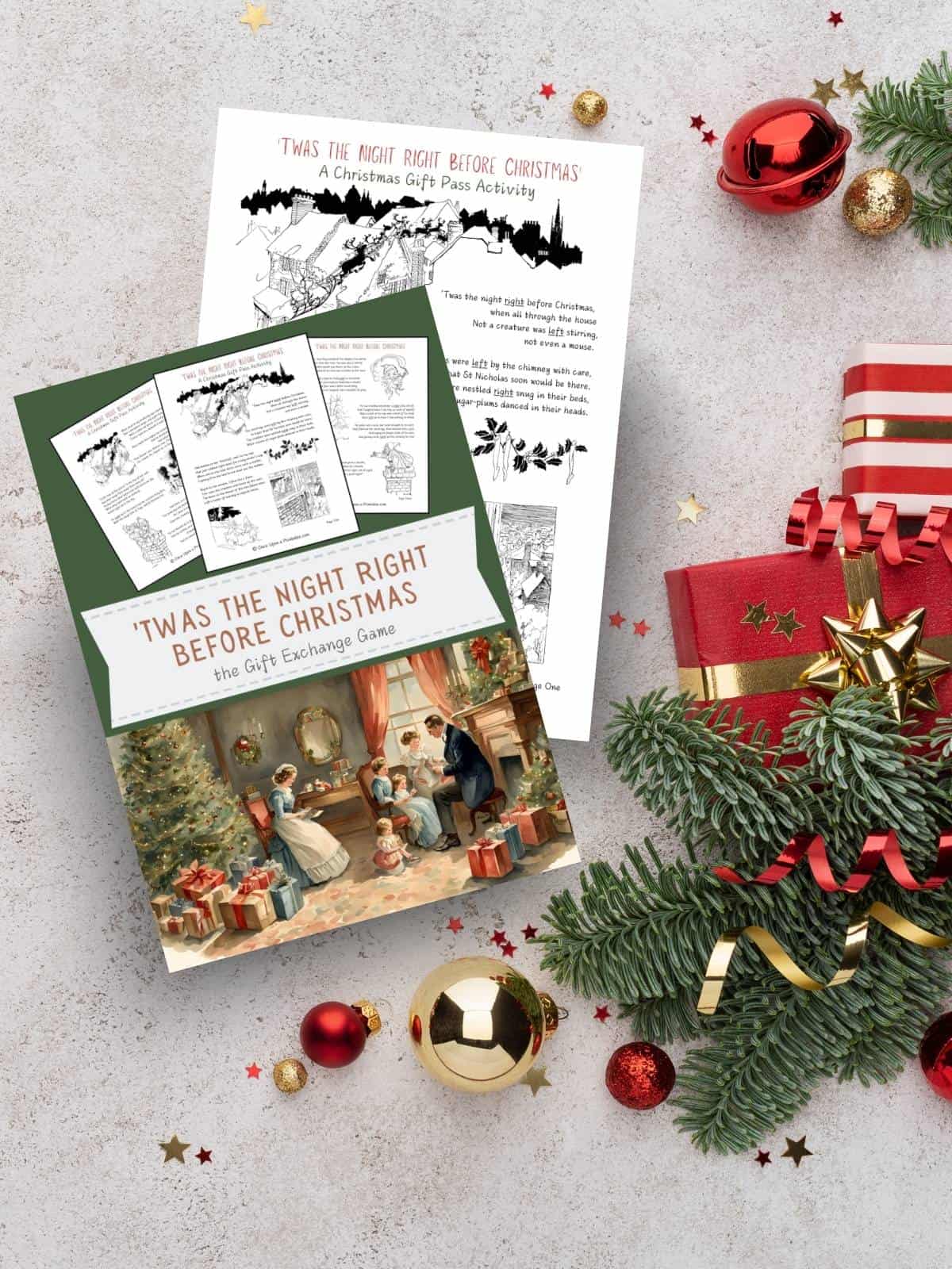 free printable twas the night right before christmas game - once