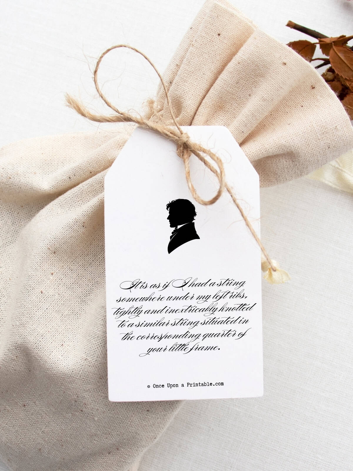 Valentine's day gift tags with quotes from Jane Eyre.