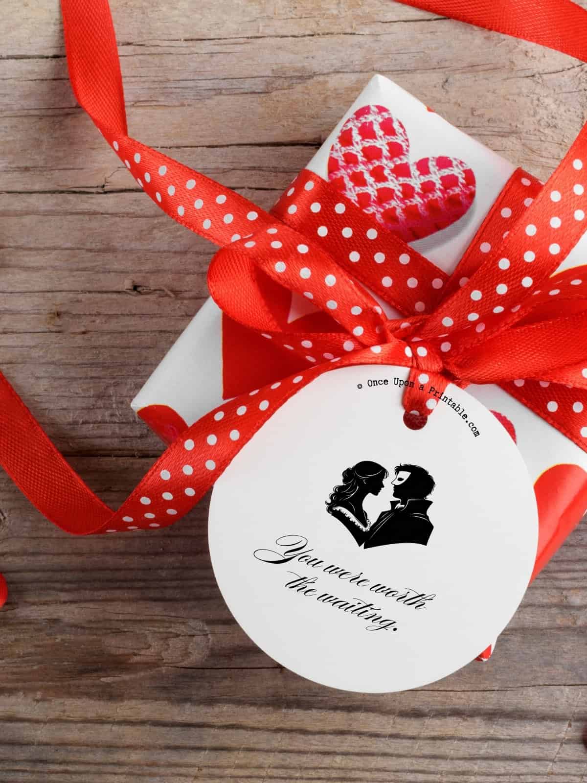 Valentine's day gift tags with sentiments from Phantom of the Opera.