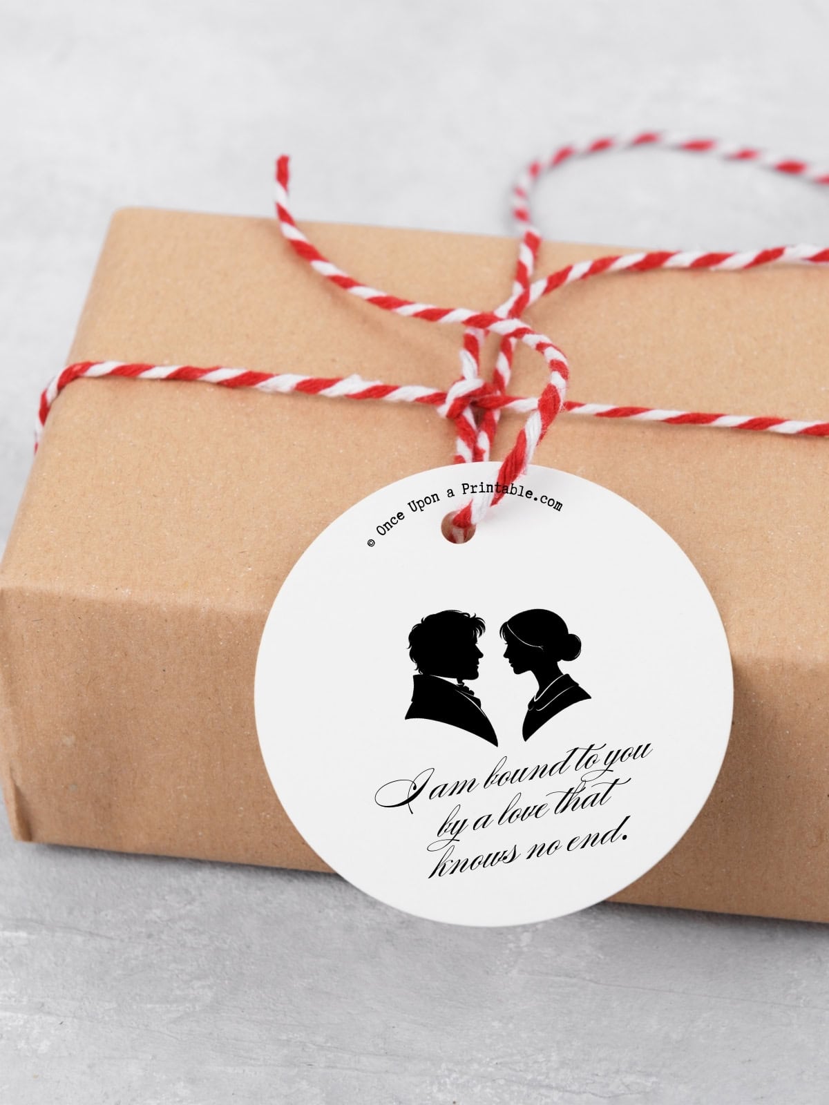 Valentine's day gift tags with quotes from Jane Eyre. 