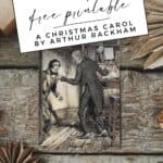 Scrooge and Bob Cratchit, an original illustration by Arthur Rackham from "A Christmas Carol".