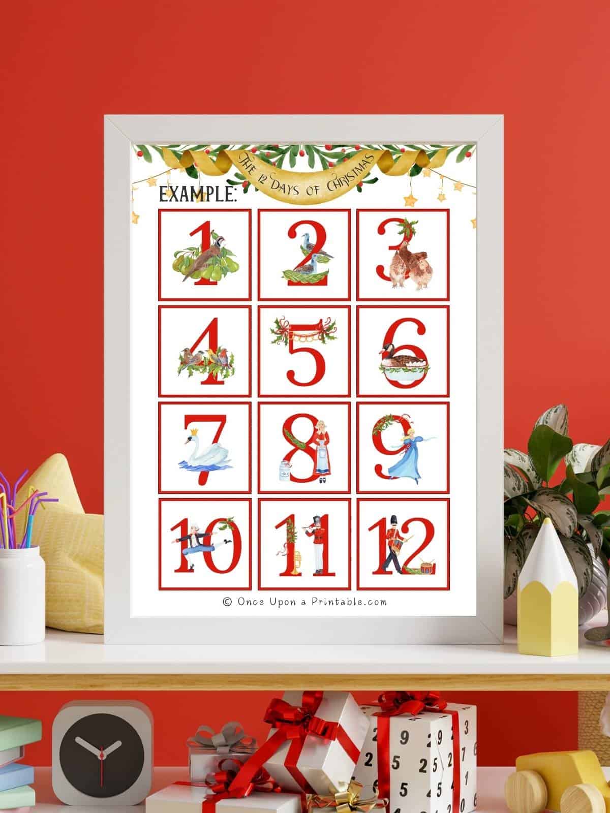 The 12 Days of christmas Bright Example Page the 12 days of christmas countdowns (free to print!) - once upon a
