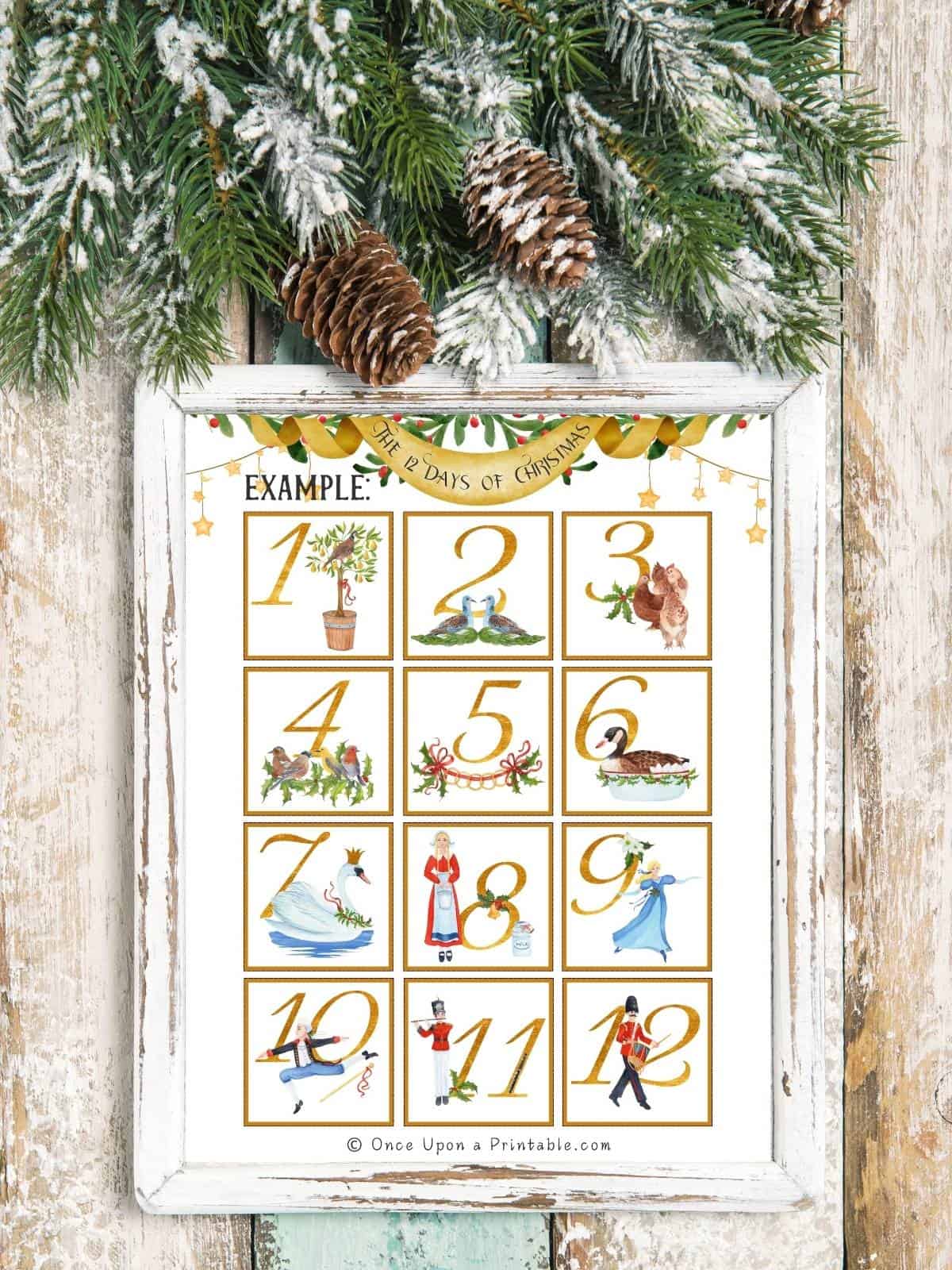 The 12 Days of christmas Pastel Example Page the 12 days of christmas countdowns (free to print!) - once upon a