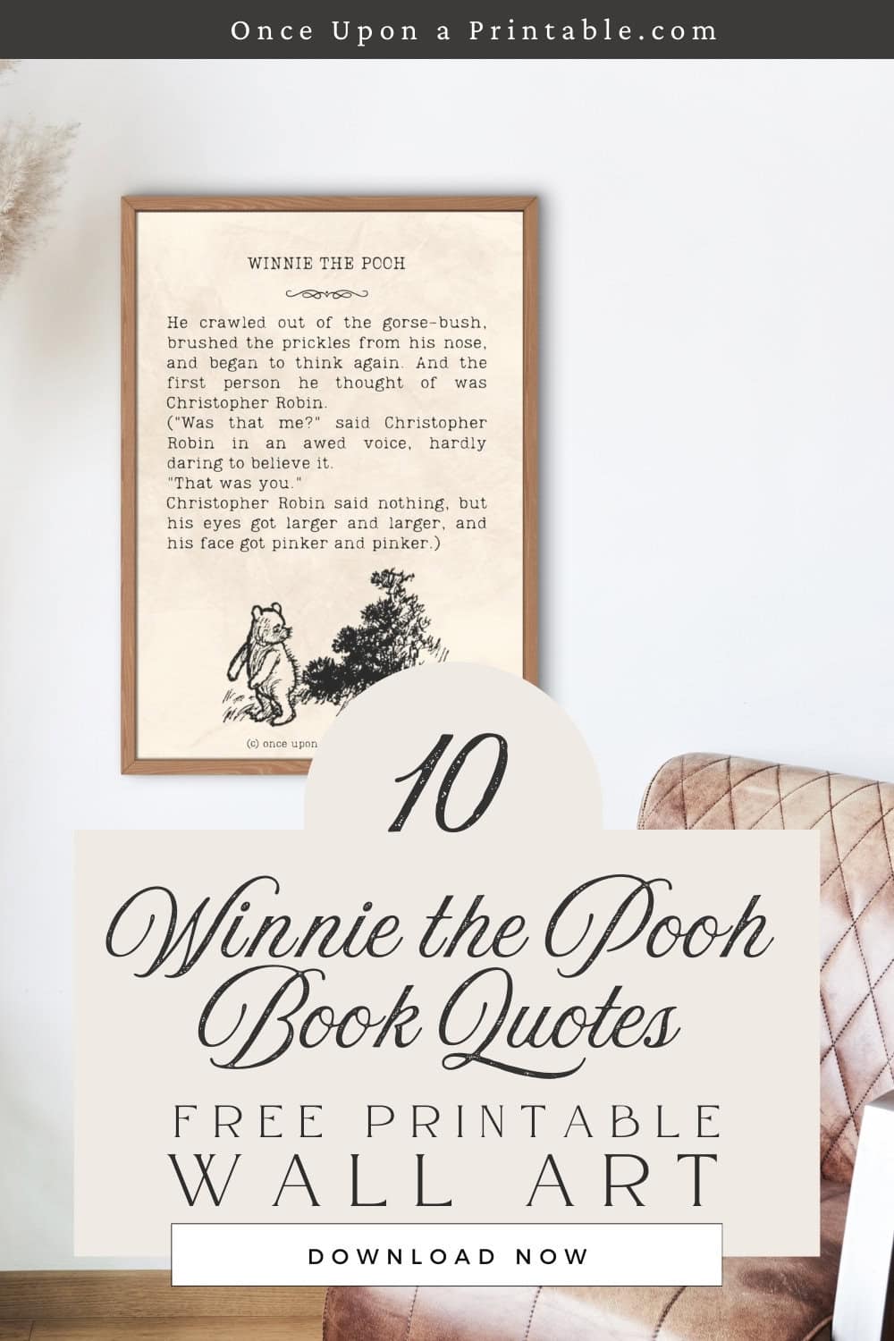 "Winnie the Pooh" Book Quotes Wall Art (Free to Print) Once Upon A