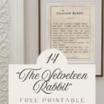 Framed and displayed quote from the book the velveteen rabbit hanging on a wall.