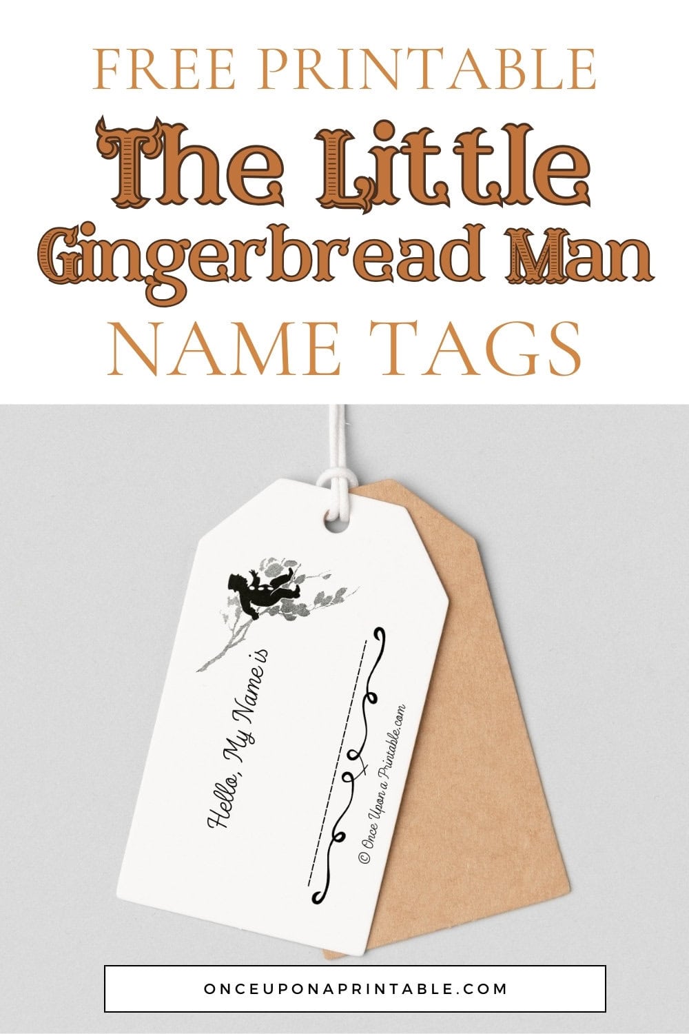 The Little Gingerbread Man free printable name tags.