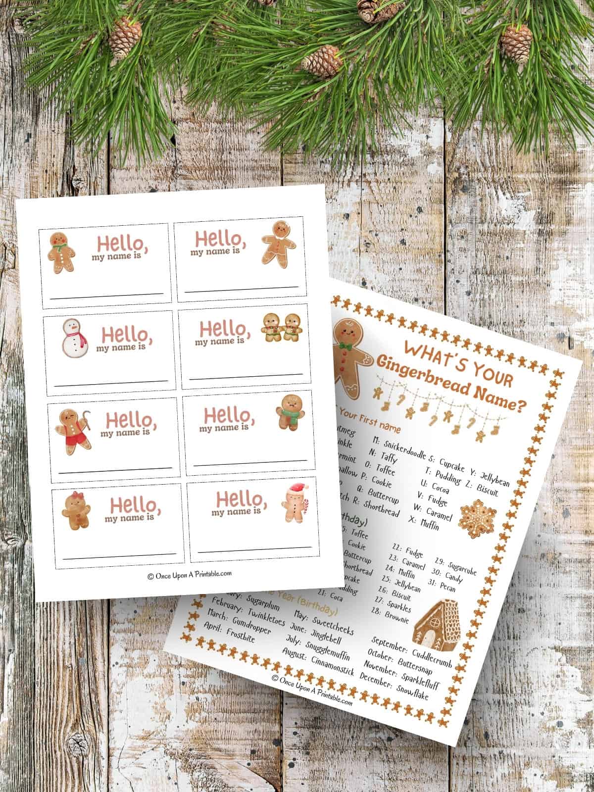 what-s-your-gingerbread-name-game-free-printable-once-upon-a-printable for Free Printable Christmas Cookie Game What's Your Gingerbread Name?