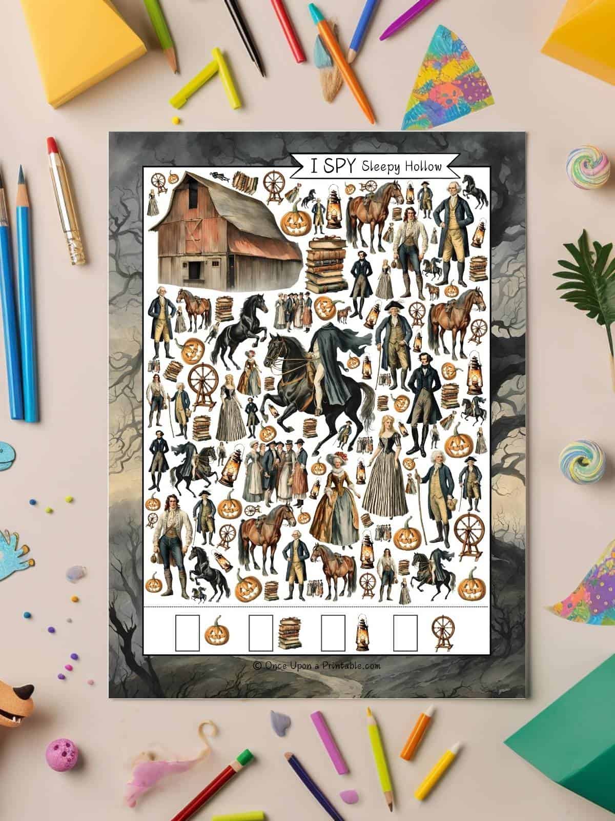 Harder version of Sleepy Hollow I Spy activity.