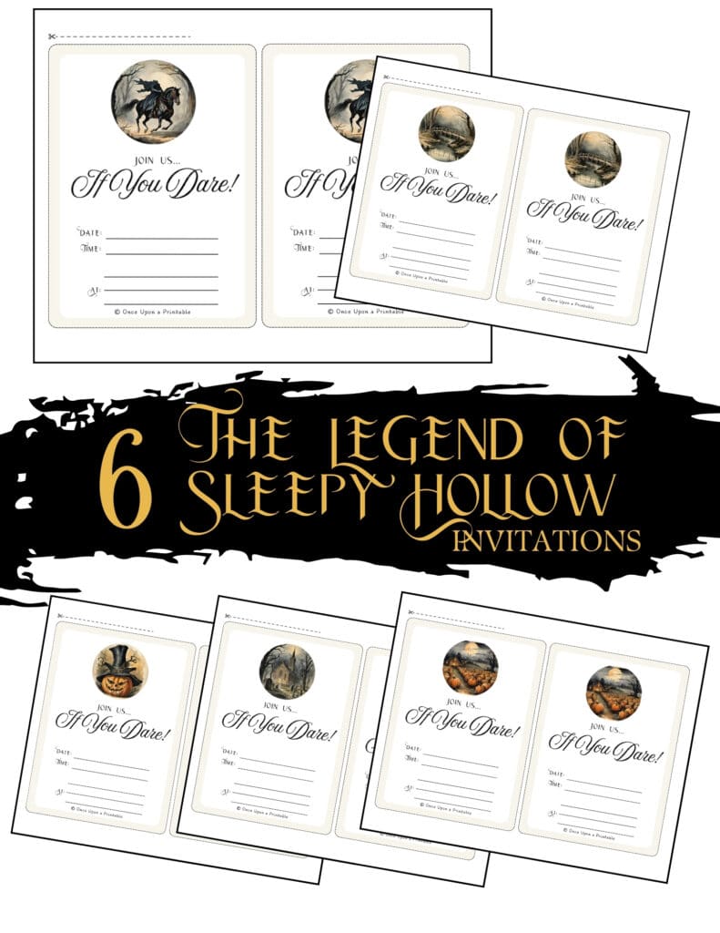 Sleepy Hollow themed Halloween party invitations.