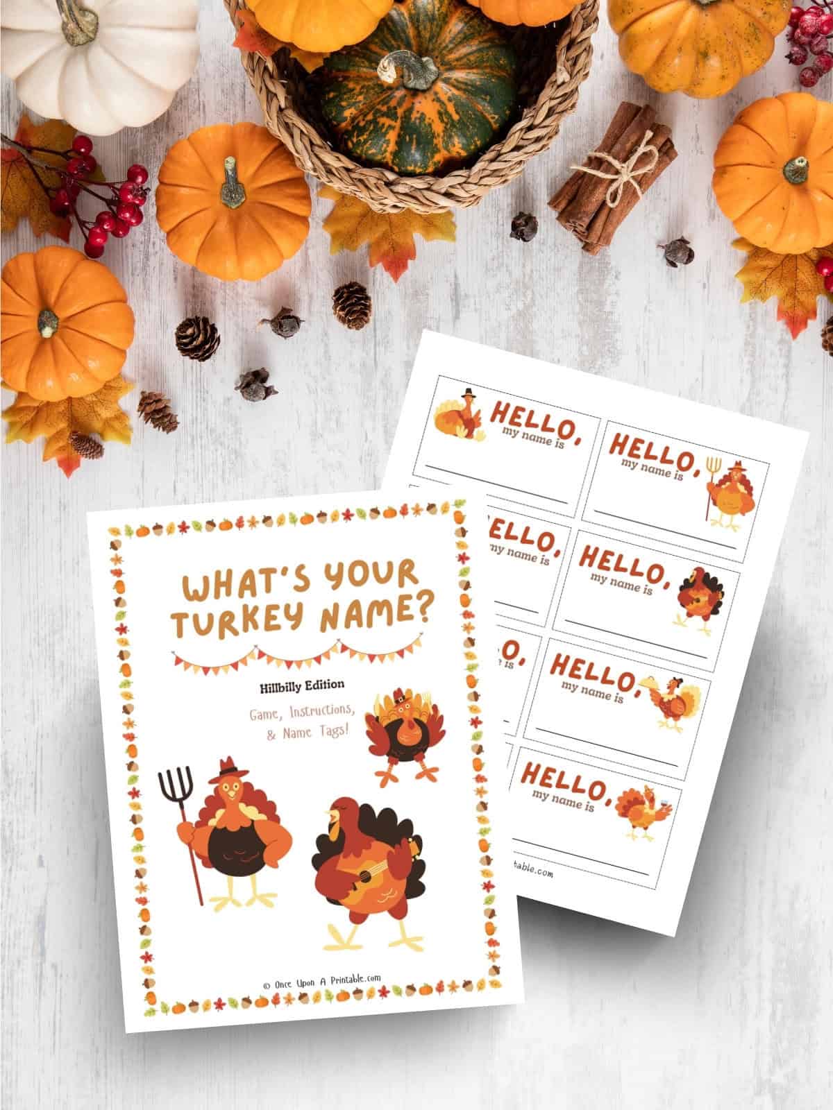 what's your turkey name?" game free printable - once upon a printable