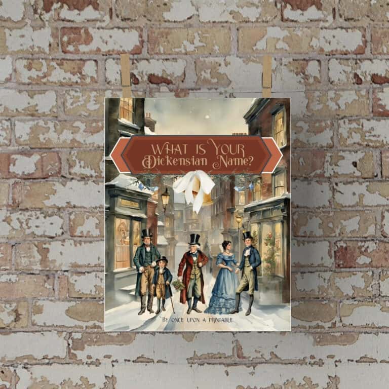 A colorful watercolor graphic Charles Dickens' "a Christmas Carol" printable.