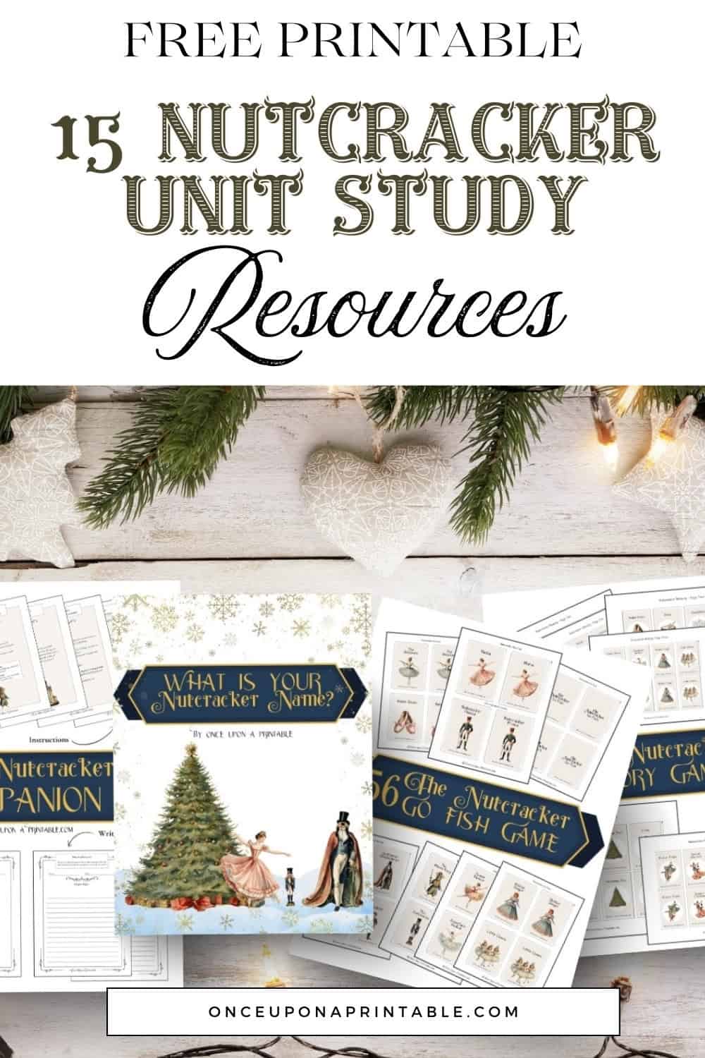 Nutcracker unit study printables with original watercolor graphics