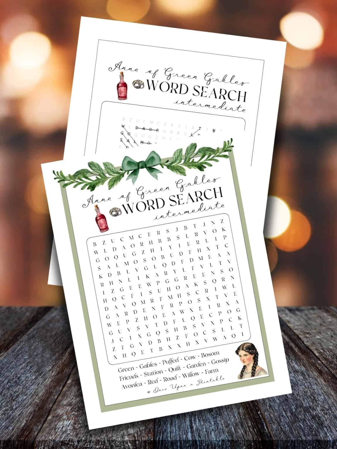 Anne of Green Gables Word Search Puzzles (Free Printable) - Once Upon a ...