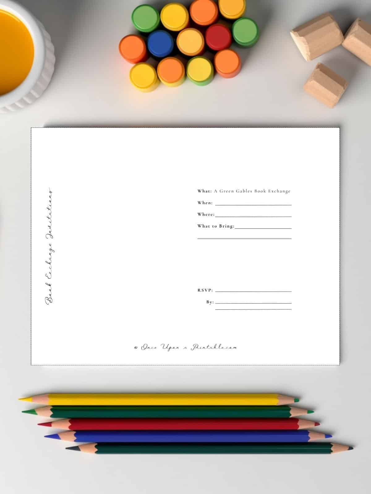 The blank inside of the invitations.