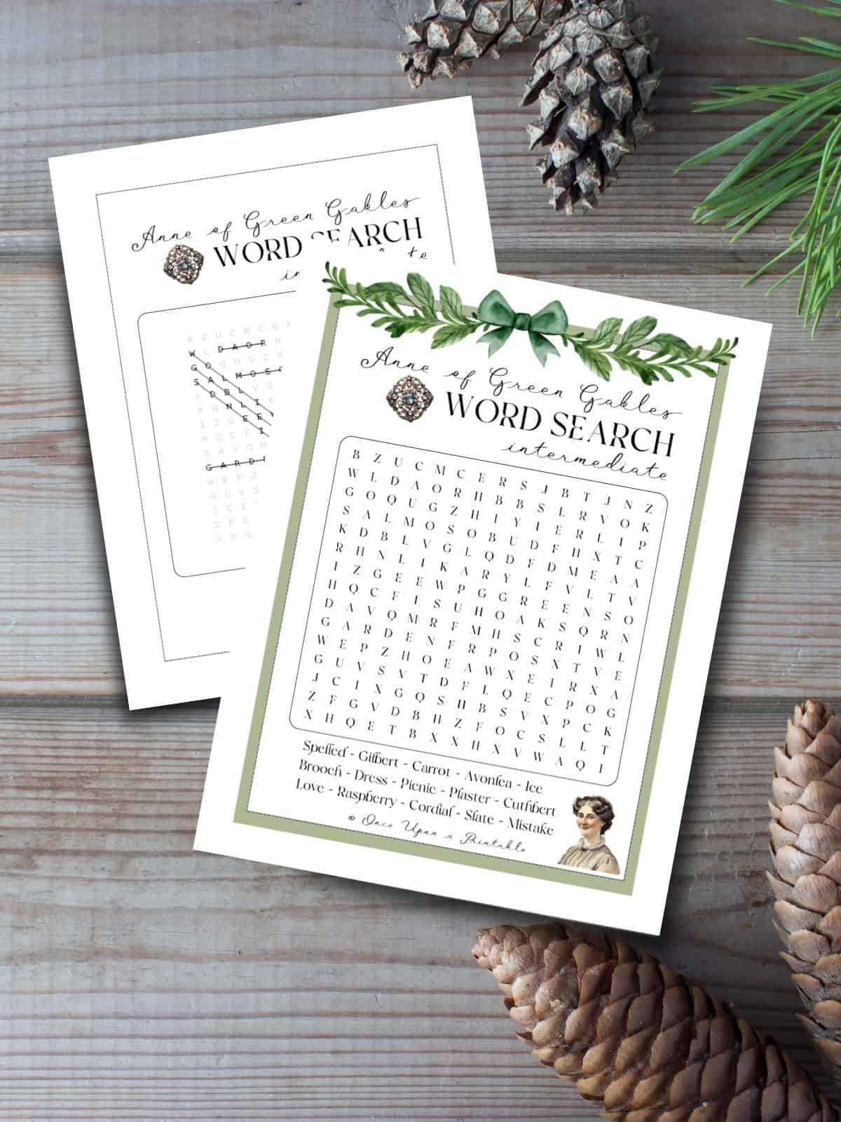 Anne of Green Gables crossword with marilla cuthbert and her brooch.