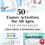 50 + Easter activities for kids of all ages free printable worksheets and crafts.