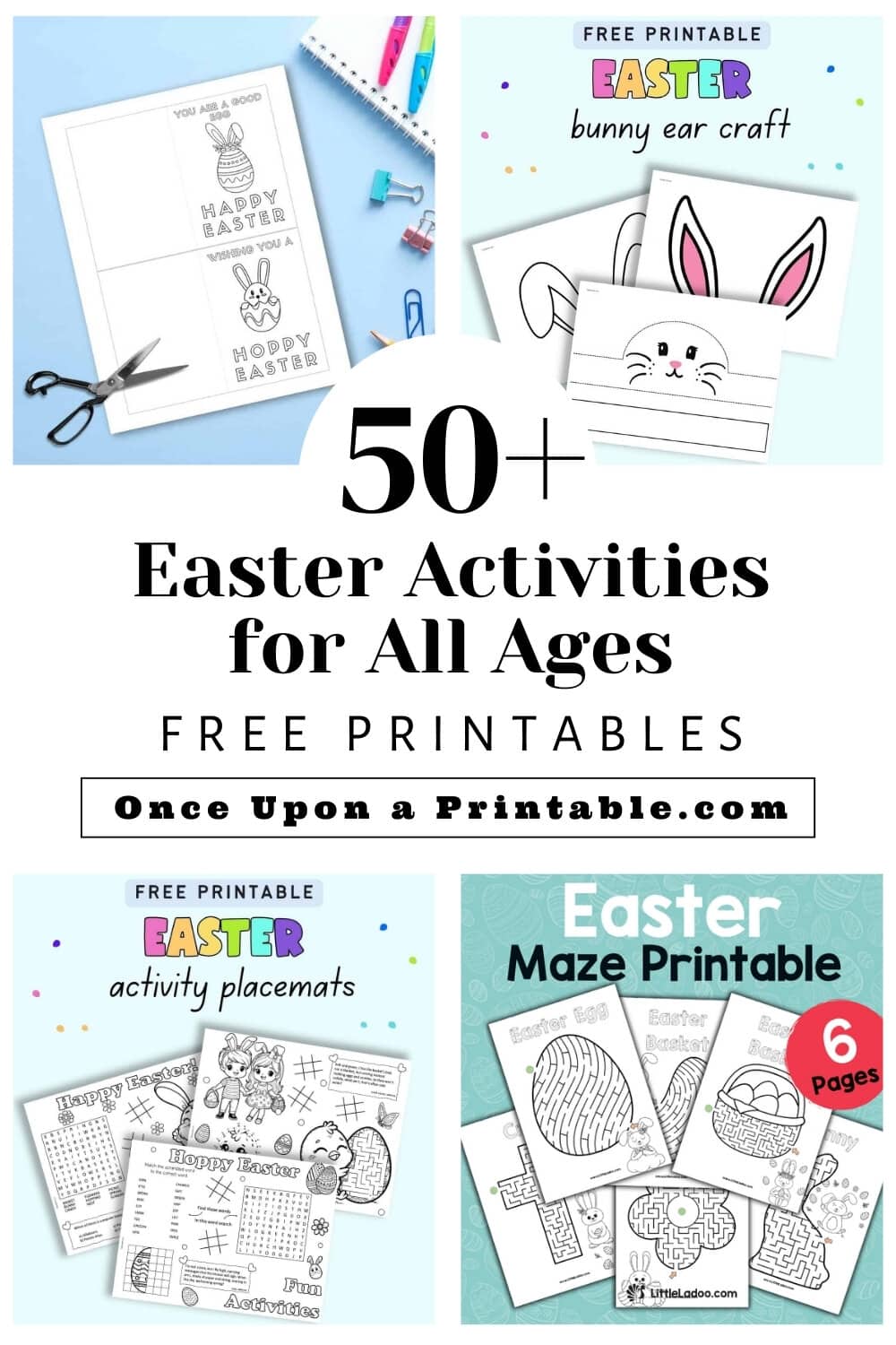 50 + Easter activities for kids of all ages free printable worksheets and crafts. 
