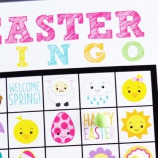 Easter bingo card.