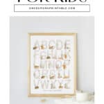 Woodland animal ABC Chart displayed in a frame.