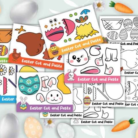 Easter bunny cut and paste slider craft.