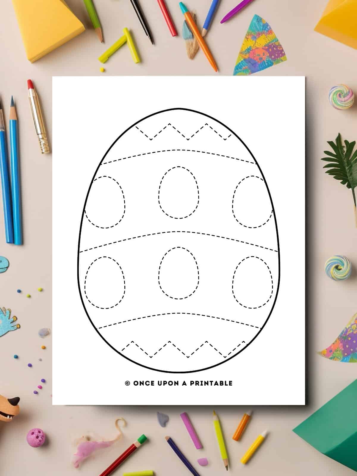 Fun Easter Egg Tracing Worksheets Free Printable - Once Upon a Printable, image size:1200x1600