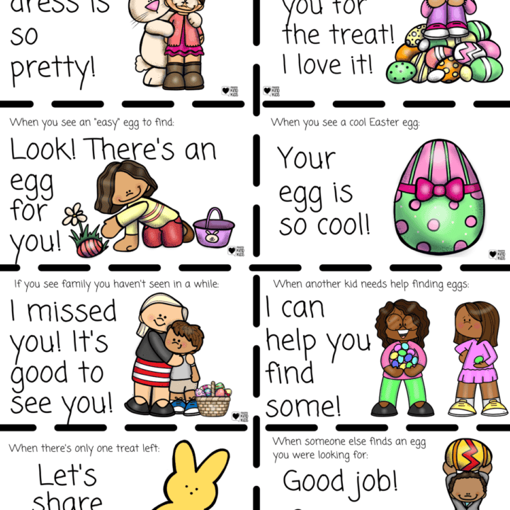 Easter kindness role playing cards.