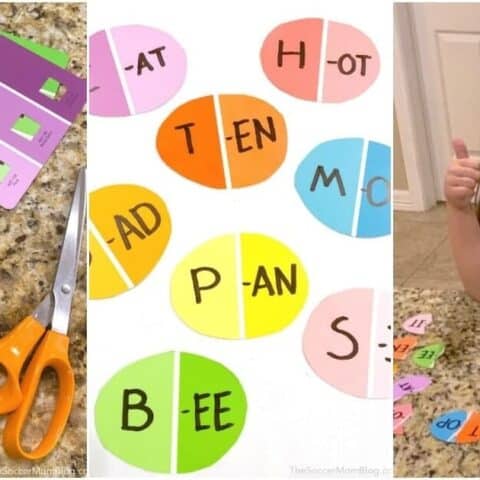 Easter site word craft activity with a little girl.