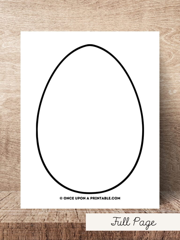 Full page size easter egg template.
