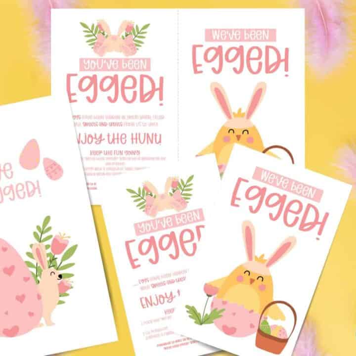 Neighborhood easter game with easter bunnies and easter eggs.